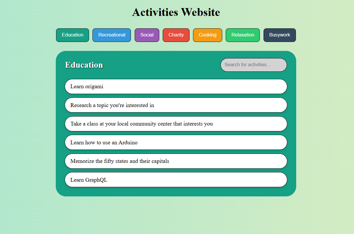 Activiteiten website